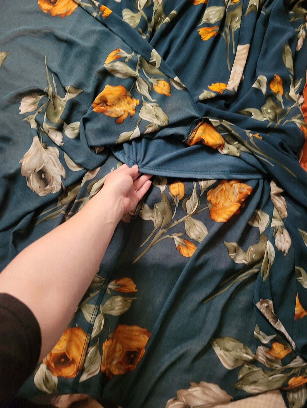 Baltic Born XL Teal Floral Wrap Maxi Dress Boho Wedding Guest - Picture 6 of 6